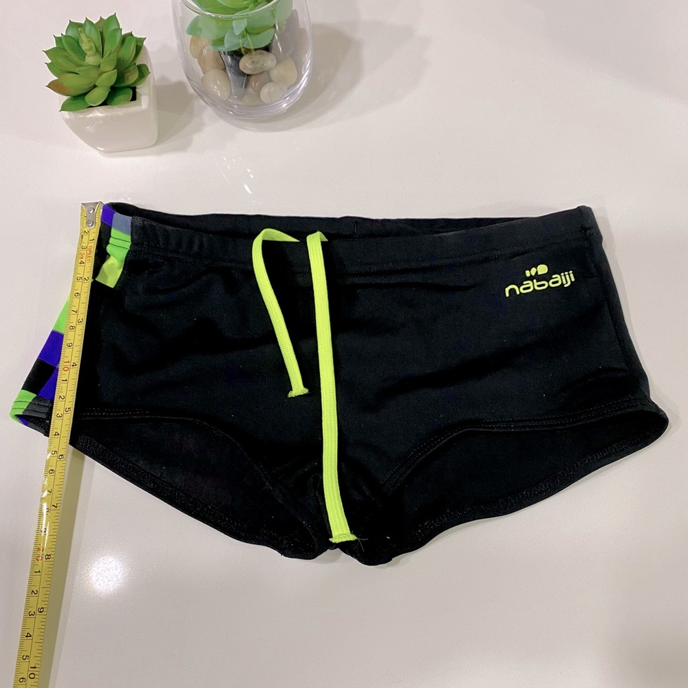 Swim boxer NWOT Boys, 12yr, Nabaiji Brazil brand , black w/ accent color on side